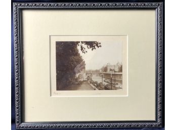 Pair Of Framed Black And White Rare Photographs Of Paris France