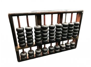 Abacus- Ancient Chinese Computer In Wood With Metal Bindings