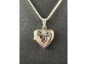 Sterling Silver Box Chain With Heart Locket, 16'