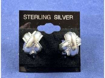 Julie H. Sterling Silver Clip On X Earrings
