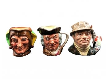 Trio Of Royal Doulton Head Cups: The Angler, Sam Johnson, The Jester