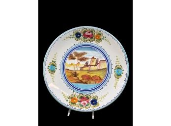 Vintage Collectible 1990's Italy Handpainted Fima Labor Deruta Marked Plate
