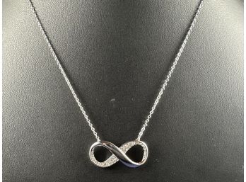 Swarovski Infinity Necklace Infinity, White, Rhodium Plated, 15-17'