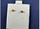 14K Yellow Gold Stud Butterfly Earrings