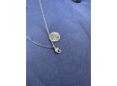Sterling Silver Mini Paperclip Style Necklace With G Pendant, 19'