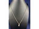 Sterling Silver Mini Paperclip Style Necklace With G Pendant, 19'