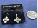 Sterling Silver Citrine Cross Earrings