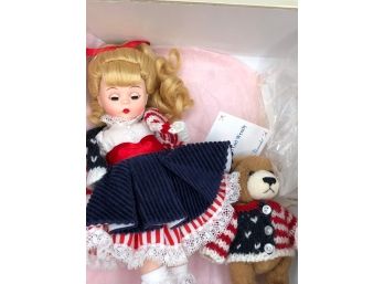 Madame Alexander American Girl Wendy Doll And Teddy Bear 8 Inch #35601