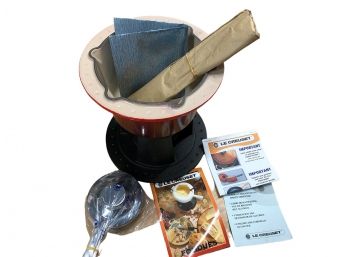 Le Crueset Fondue Set With Unopened Accessories And Recipe Booklet