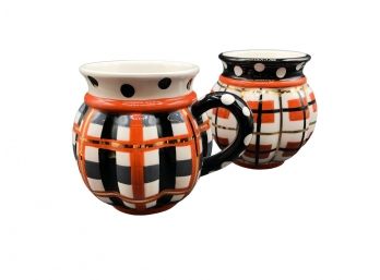A Pair Of Mackenzie - Childs Ceramic Cups