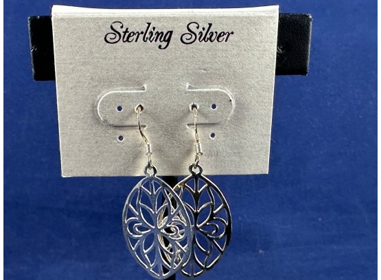 Sterling Silver Dangle Floral Earrings