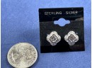 Sterling Silver Diamond Simulant Stud Earrings