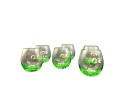 Set 6 GREEN Colored Shot Glasses, Vintage Barware
