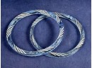 Set Of 2 Light Blue Murano Glass Bracelets, 2.75'