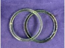 Set Of 2 Sea Green Murano Glass Bracelets, 2.75'