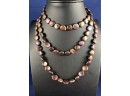 Black Coin Pearl Singl Strand Necklace, 44'