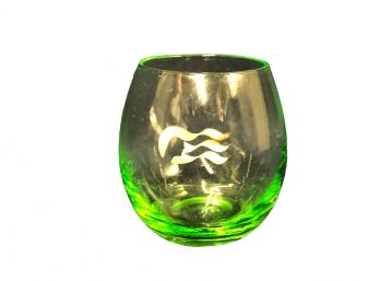Set 6 GREEN Colored Shot Glasses, Vintage Barware