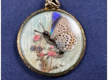 Antique Double Sided Butterfly Wing Pendant 1'