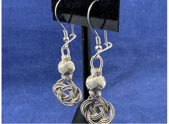Sterling Silver Woven Infinity Earrings