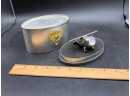 Rare And Collectible Fossil Airplane Clock In Original Oval Metal Box With New Battery