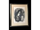 Signed, Numbered And Framed 1970 Lithograph Of Sandu Libermans Shabbas Candles VI