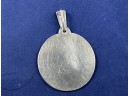 900 Silver Large Round Etched Pendant