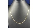 14K Yellow Gold Herringbone Chain Necklace, 18'