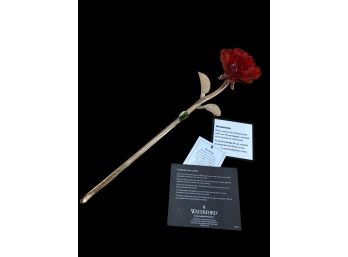 Waterford Crystal Red Rose In Original Gift Box