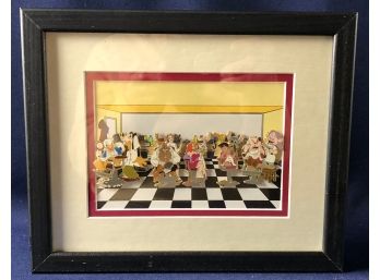Disney Barber Shop 5 LE 1000 Pin Set In A Shadow Frame