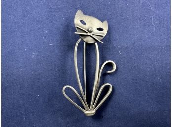 Sterling Silver Dancraft Cat Pin Brooch