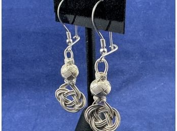 Sterling Silver Woven Infinity Earrings