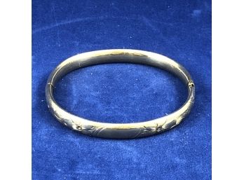 12K Vintage Gold Filled Bangle With Sliding Safety Bar For Added Security Small