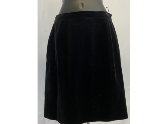 Lagerfeld Black Velvet Skirt, Size 40