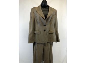 Escada Brown Tweed Pant Suit, Size 40/42