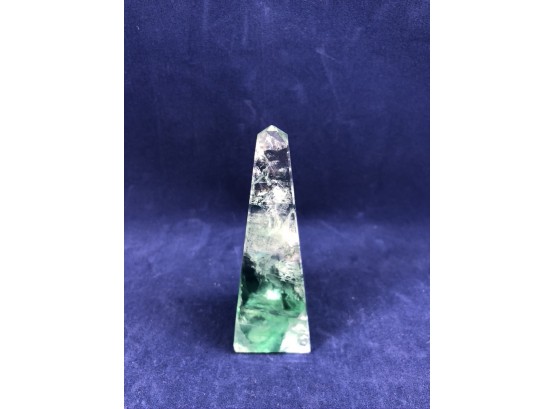 Green Fluorite Obelisk Quartz Crystal