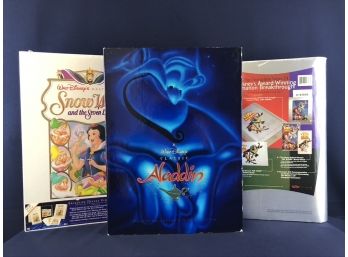 Lot Of 3, Disney Exclusive Deluxe Video Edition Sets, Snow White And The Seven Dwarfs, Aladdin, Toy Story