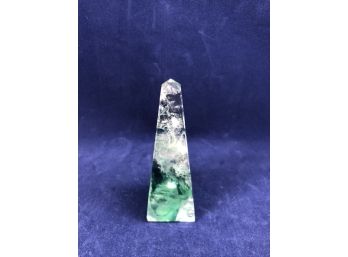 Green Fluorite Obelisk Quartz Crystal