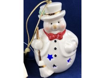 Lenox Snowman Color Changing Lit Ornament