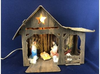 One Piece Vinatge Nativity With Light