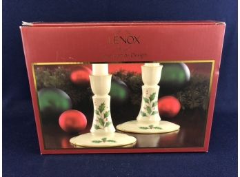 Lenox Holiday Candle Stick Pair