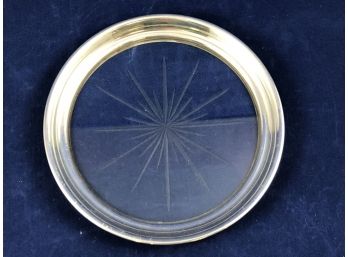 Sterling Silver And Glass, Wine Coaster