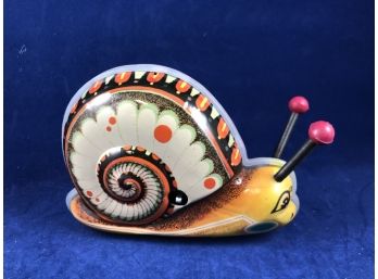 Vintage Metal Windup Toy Of Snail