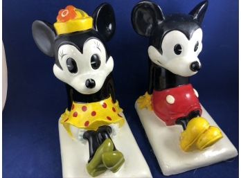Mickey And Minnie Mouse Bookends (Pair)