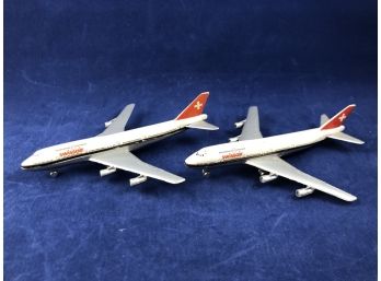 Vintage Swissair Heavy Lead Model Airplanes, Lot Of 2