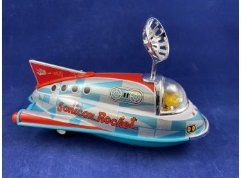Vintage Metal Toy Rocket By Sonicon