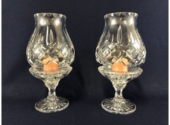 Two 2-piece Crystal Candle Holders