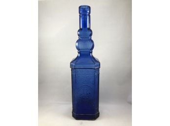 Couronne Company, Cobalt Blue, Ornate Decorative Bottle