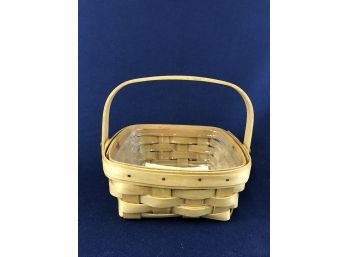 Longaberger Small Berry Basket W/Swinging Handle, Plastic Protector