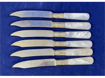 Universal LF&C Sterling & Mother Of Pearl Knives, Set Of Six
