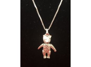 Sterling Silver Teddy Bear Necklace